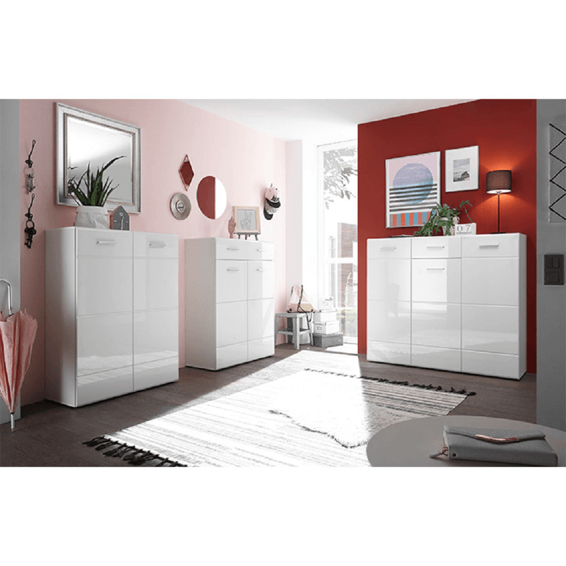 Casa si Gradina - Mobilier - Dulapuri si sifoniere - Dulapuri pantofi - Pantofar, alb/extra lucios, NORLAN 3 - Infinity.ro