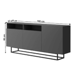 Casa si Gradina - Mobilier - Comode si corpuri - Comode - Comoda, grafit/negru, SPRING EK180 - Infinity.ro