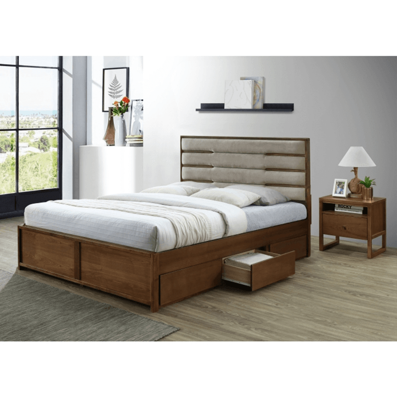Casa si Gradina - Mobilier - Paturi si accesorii - Paturi - Pat, nuc/bej, BETRA, 160x200 - Infinity.ro
