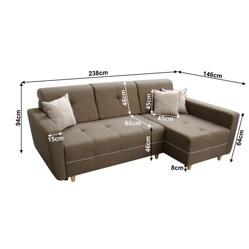 Casa si Gradina - Mobilier - Canapele si coltare - Coltare - Coltar, maro/maro deschis, dreapta, HAKAN - Infinity.ro
