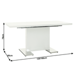 Casa si Gradina - Mobilier - Mese si birouri - Mese bucatarie si dining - Masa dining, alba HG, 120-160x80 cm, IRAKOL - Infinity.ro