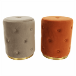 Casa si Gradina - Mobilier - Scaune si fotolii - Tabureti - Taburet, catifea Velvet teracota/vopsea aurie, BEKEN - Infinity.ro