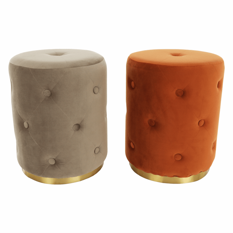 Casa si Gradina - Mobilier - Scaune si fotolii - Tabureti - Taburet, catifea Velvet teracota/vopsea aurie, BEKEN - Infinity.ro