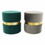 Casa si Gradina - Mobilier - Scaune si fotolii - Tabureti - Taburet, catifea Velvet gri maroniu/vopsea aurie, VIZEL - Infinity.ro