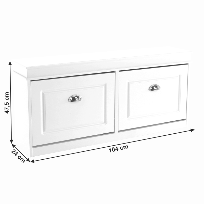 Casa si Gradina - Mobilier - Dulapuri si sifoniere - Dulapuri pantofi - Pantofar, 2 compartimente, alb, SEBER TYP 4 - Infinity.ro