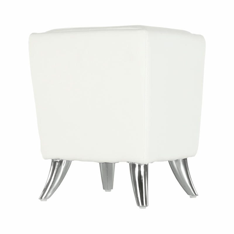 Casa si Gradina - Mobilier - Scaune si fotolii - Tabureti - Taburet, piele ecologica alba/picioare cromate, DARS NEW - Infinity.ro