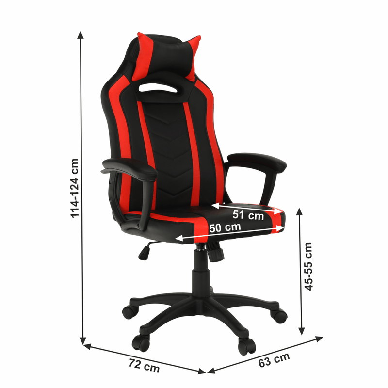 Casa si Gradina - Mobilier - Scaune si fotolii - Scaune - Scaun birou / joc, negru / rosu, AGENA - Infinity.ro