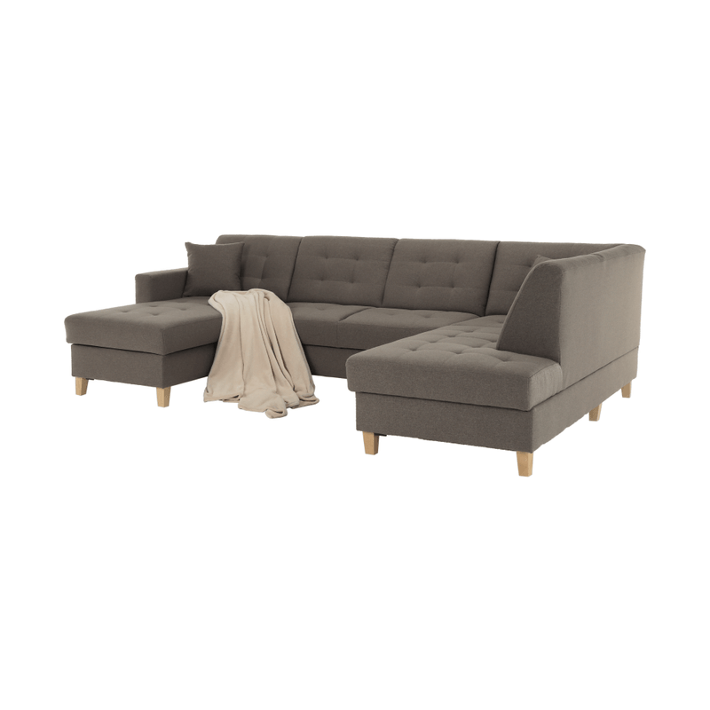 Casa si Gradina - Mobilier - Canapele si coltare - Coltare - Coltar, material textil gri maroniu TAUPE, model stanga, BRIDGET - Infinity.ro