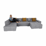 Casa si Gradina - Mobilier - Canapele si coltare - Canapele - Canapea, gri/mustar, model stanga, BELLIS U - Infinity.ro