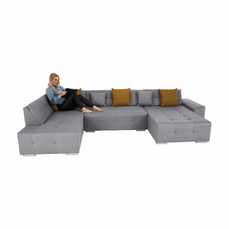 Casa si Gradina - Mobilier - Canapele si coltare - Canapele - Canapea, gri/mustar, model stanga, BELLIS U - Infinity.ro