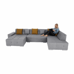 Casa si Gradina - Mobilier - Canapele si coltare - Canapele - Canapea, gri/mustar, model dreapta, BELLIS U - Infinity.ro