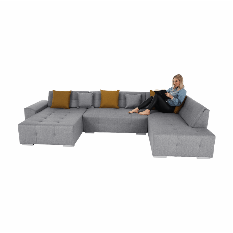 Casa si Gradina - Mobilier - Canapele si coltare - Canapele - Canapea, gri/mustar, model dreapta, BELLIS U - Infinity.ro