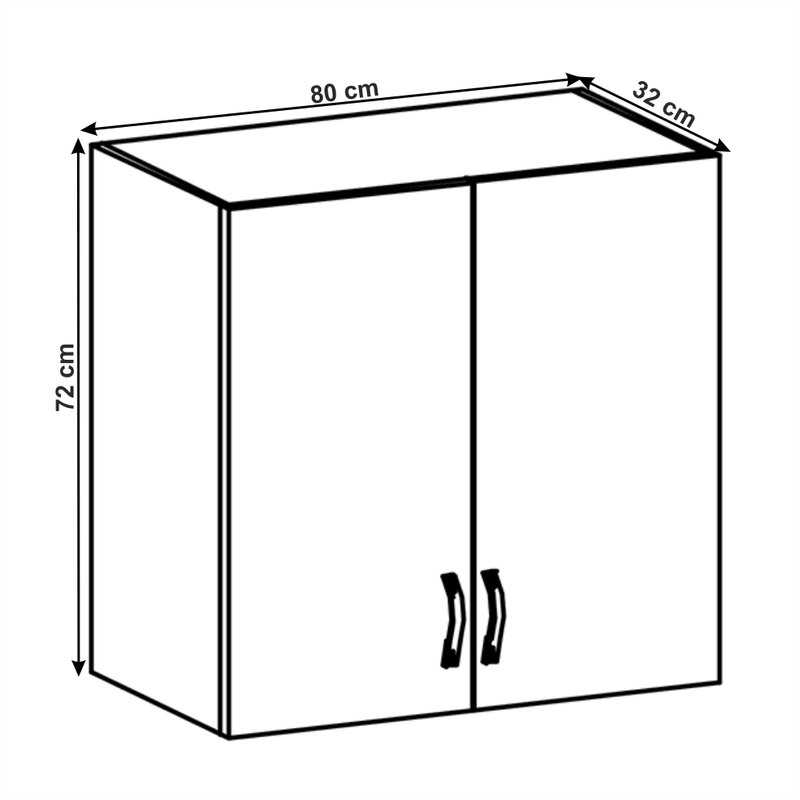 Casa si Gradina - Mobilier - Comode si corpuri - Corpuri bucatarie - Cabinet superior, alb/gri mat, LAYLA G80 - Infinity.ro