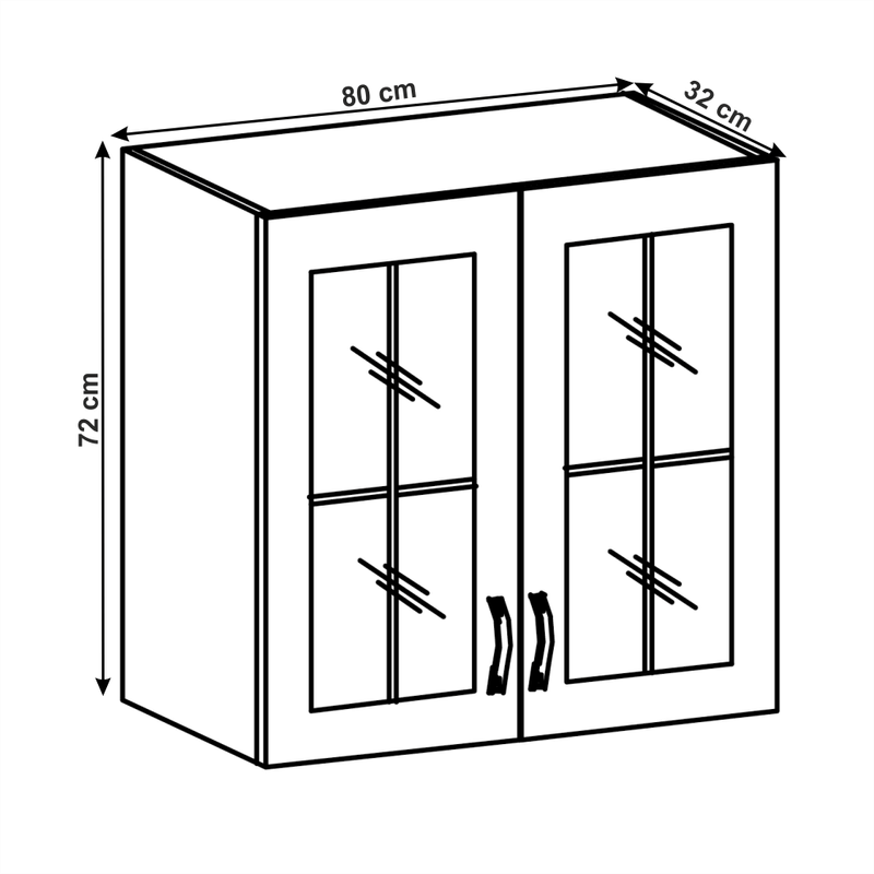 Casa si Gradina - Mobilier - Comode si corpuri - Corpuri bucatarie - Cabinet superior, alb/gri mat, LAYLA G80S - Infinity.ro