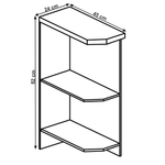 Casa si Gradina - Mobilier - Comode si corpuri - Corpuri bucatarie - Cabinet inferior deschis, alb, model stanga, LAYLA D25PZ - Infinity.ro