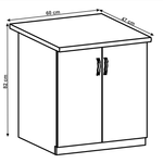 Casa si Gradina - Mobilier - Comode si corpuri - Corpuri bucatarie - Cabinet inferior cu doua usi, gri mat/alb, LAYLA D60 - Infinity.ro