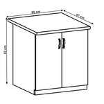 Casa si Gradina - Mobilier - Comode si corpuri - Corpuri bucatarie - Cabinet inferior cu doua usi, gri mat/alb, LAYLA D80 - Infinity.ro