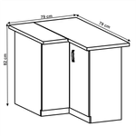 Casa si Gradina - Mobilier - Comode si corpuri - Corpuri bucatarie - Cabinet inferior de colt, gri mat/alb, LAYLA D90N - Infinity.ro