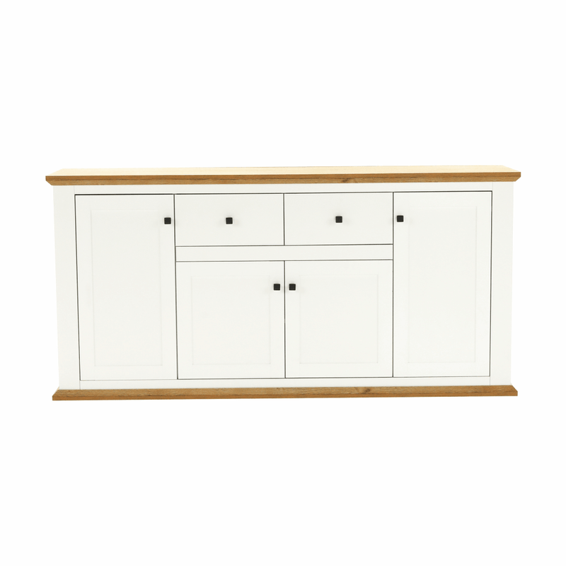 Casa si Gradina - Mobilier - Comode si corpuri - Comode - Scrin MZ9, alb / stejar grand, LEON - Infinity.ro