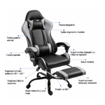 Casa si Gradina - Mobilier - Scaune si fotolii - Fotolii - Fotoliu birou/gaming cu suport pentru picioare, negru/gri, TARUN - Infinity.ro