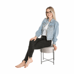 Casa si Gradina - Mobilier - Scaune si fotolii - Tabureti - Taburet, catifea Velvet gri/negru, MARIME - Infinity.ro