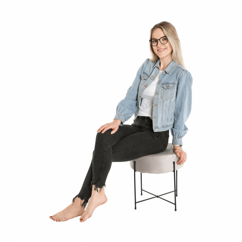 Casa si Gradina - Mobilier - Scaune si fotolii - Tabureti - Taburet, catifea Velvet gri/negru, MARIME - Infinity.ro