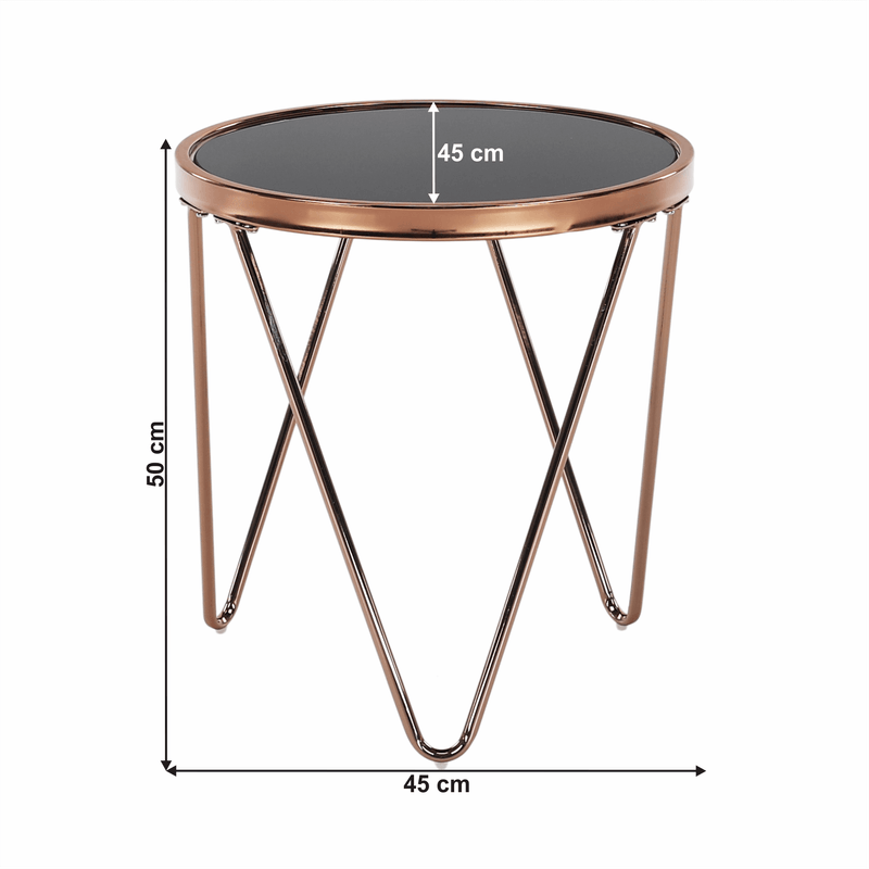 Casa si Gradina - Mobilier - Mese si birouri - Mese bucatarie si dining - Masa de colt/ laterala, auriu roz crom roz / negru, VALERO - Infinity.ro