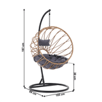 Casa si Gradina - Gradina si terasa - Mobilier exterior - Scaune si sezlonguri gradina - Scaun suspendat, natural / negru / gri, GABE - Infinity.ro