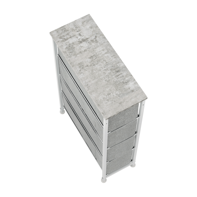 Casa si Gradina - Mobilier - Comode si corpuri - Comode - Comoda cu sertare din material textil, gri/alb/gri deschis, ROSITA TYP 2 - Infinity.ro