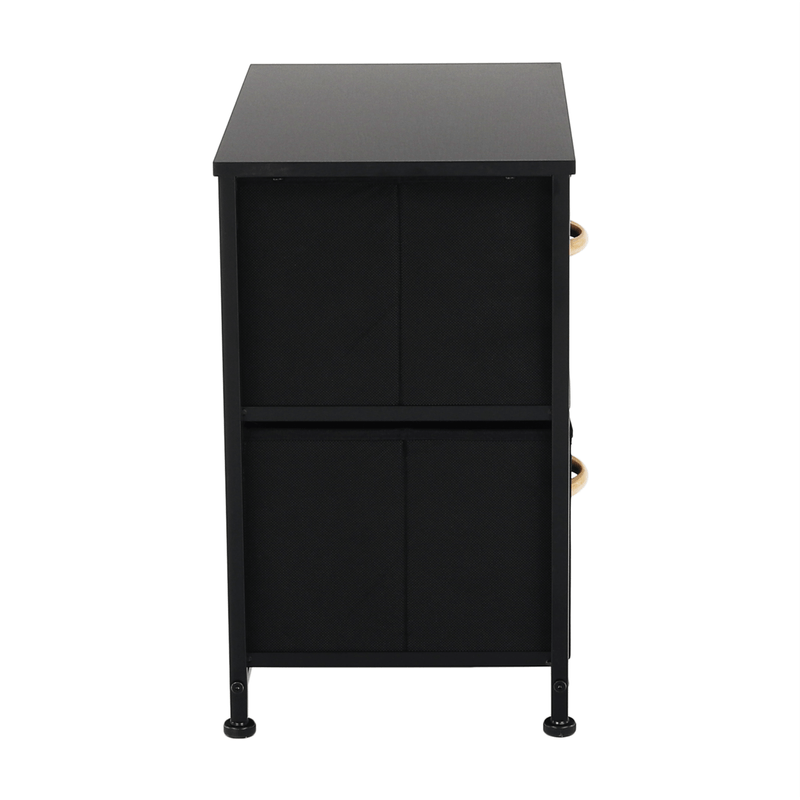 Casa si Gradina - Mobilier - Comode si corpuri - Noptiere - Comoda/noptiera cu sertare din panza, negru/artar rosu, KESIDY TYP 1 - Infinity.ro