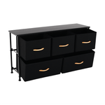 Casa si Gradina - Mobilier - Comode si corpuri - Comode - Comoda cu sertare din material textil, negru/artar rosu, KESIDY TYP 3 - Infinity.ro