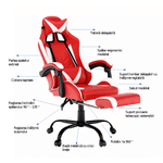 Casa si Gradina - Mobilier - Scaune si fotolii - Fotolii - Fotoliu birou/gaming, negru/alb/rosu, OZGE NEW - Infinity.ro