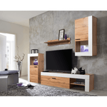 Casa si Gradina - Mobilier - Seturi de mobilier - Seturi living - Perete sufragerie, stejar wotan / alb, PLATINUM - Infinity.ro