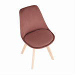 Casa si Gradina - Mobilier - Scaune si fotolii - Scaune - Scaun, catifea Velvet roz/lemn fag, LORITA - Infinity.ro