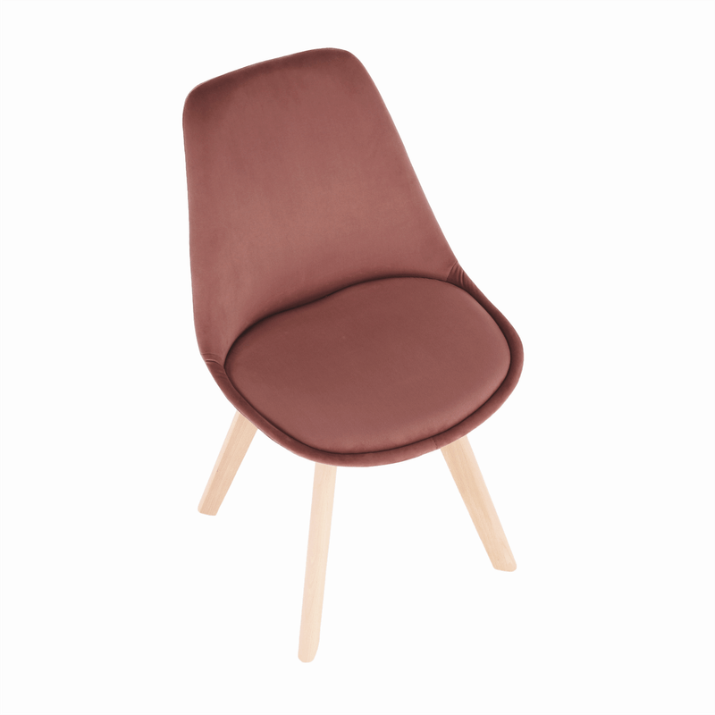 Casa si Gradina - Mobilier - Scaune si fotolii - Scaune - Scaun, catifea Velvet roz/lemn fag, LORITA - Infinity.ro