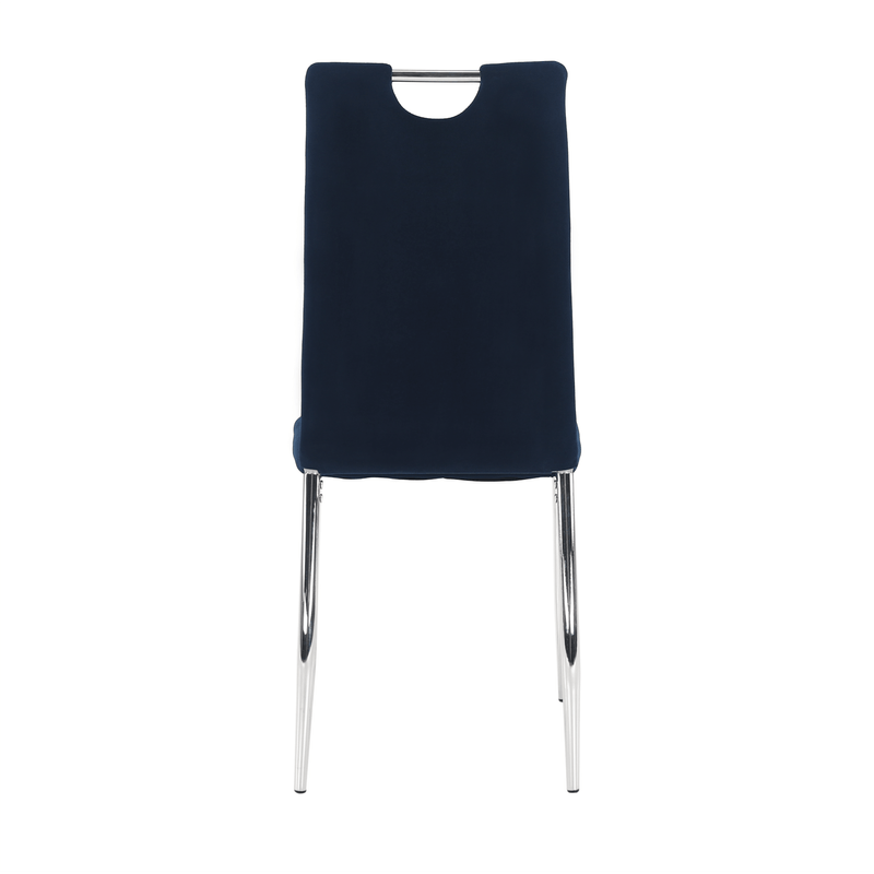 Casa si Gradina - Mobilier - Scaune si fotolii - Scaune - Scaun de masa, tesatura albastra din catifea / crom, OLIVA NEW - Infinity.ro