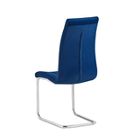 Casa si Gradina - Mobilier - Scaune si fotolii - Scaune - Scaun de masa, tesatura albastra din catifea / crom, SALOMA NEW - Infinity.ro