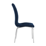 Casa si Gradina - Mobilier - Scaune si fotolii - Scaune - Scaun de masa, tesatura albastra din catifea / crom, GERDA NEW - Infinity.ro