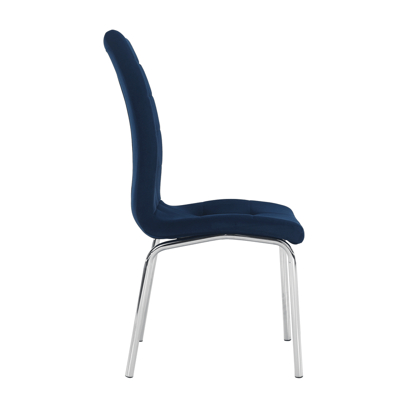 Casa si Gradina - Mobilier - Scaune si fotolii - Scaune - Scaun de masa, tesatura albastra din catifea / crom, GERDA NEW - Infinity.ro