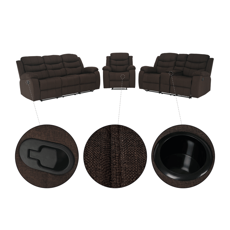 Casa si Gradina - Mobilier - Canapele si coltare - Canapele - Canapea 3+2+1, material textil maro, FABRON 2 NEW - Infinity.ro