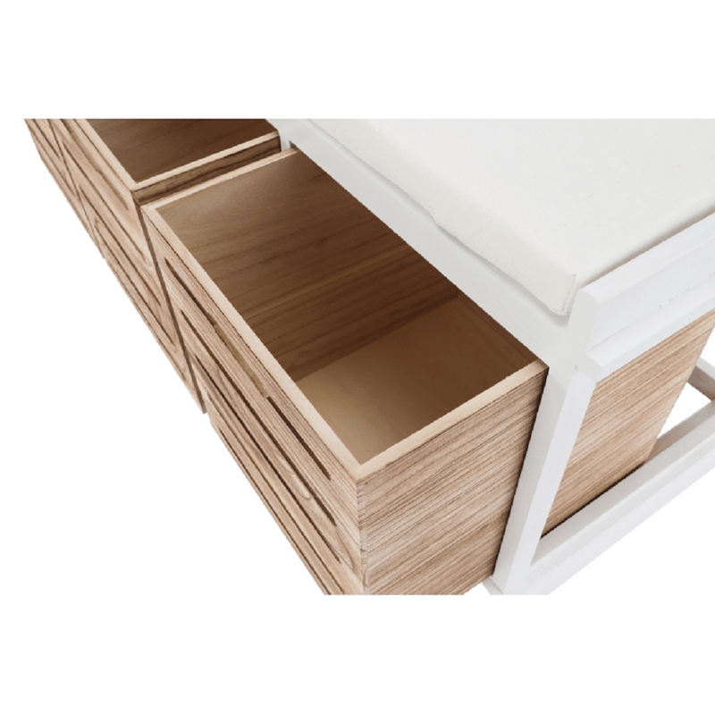 Casa si Gradina - Mobilier - Organizare si depozitare - Bancute - Banca cu 3 sertare, alb/miere, TEDRA NEW - Infinity.ro