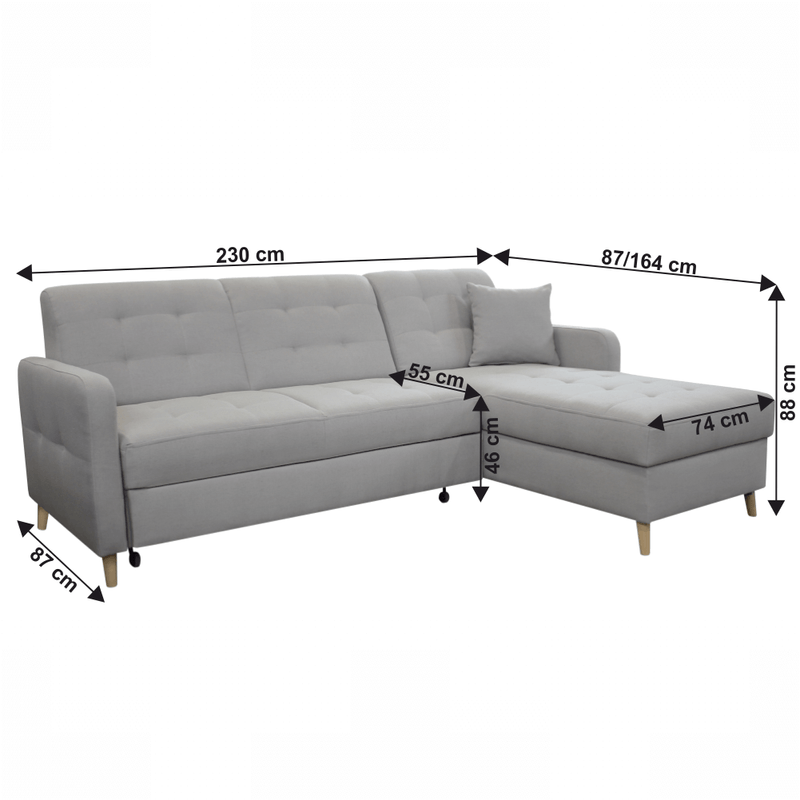 Casa si Gradina - Mobilier - Canapele si coltare - Coltare - Coltar de colt universala, gri mix, VISBY - Infinity.ro