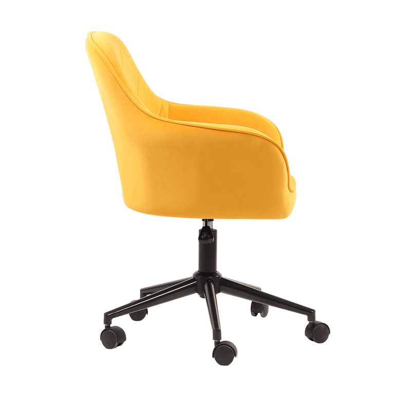 Casa si Gradina - Mobilier - Scaune si fotolii - Scaune - Scaun de birou, tesatura de catifea galben / negru, SORILA - Infinity.ro
