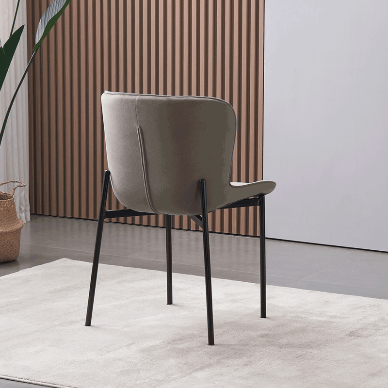 Casa si Gradina - Mobilier - Scaune si fotolii - Scaune - Scaun de masa, tesatura de catifea gri-maro, ADENA - Infinity.ro
