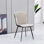 Casa si Gradina - Mobilier - Scaune si fotolii - Scaune - Scaun de luat masa, piele ecologica, bej / maro, KLARISA - Infinity.ro