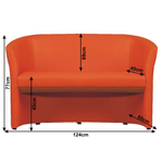 Casa si Gradina - Mobilier - Scaune si fotolii - Fotolii - Fotoliu de club dublu, piele ecologica portocalie, CUBA - Infinity.ro