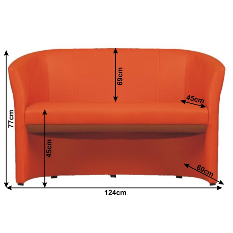 Casa si Gradina - Mobilier - Scaune si fotolii - Fotolii - Fotoliu de club dublu, piele ecologica portocalie, CUBA - Infinity.ro