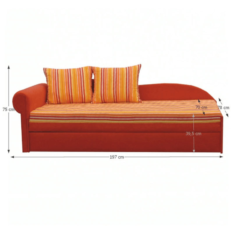 Casa si Gradina - Mobilier - Canapele si coltare - Coltare - Coltar extensibil, portocalie/cu model dungi, stanga, AGA D - Infinity.ro
