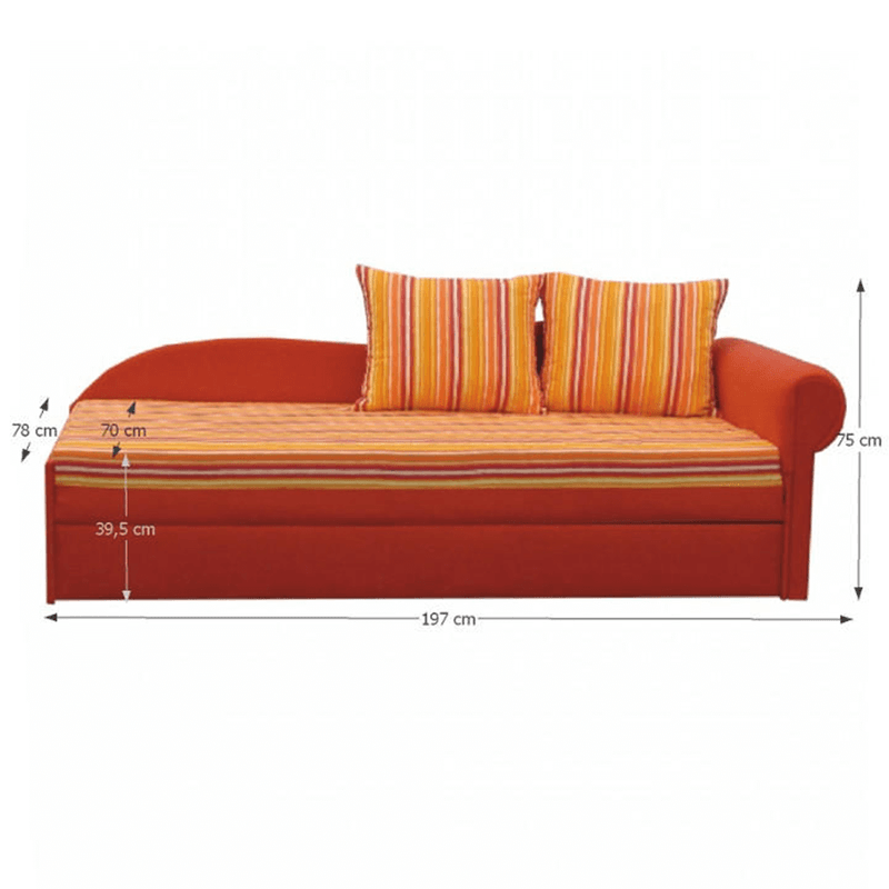 Casa si Gradina - Mobilier - Canapele si coltare - Coltare - Coltar extensibil, portocalie/cu model dungi, dreapta, AGA D - Infinity.ro