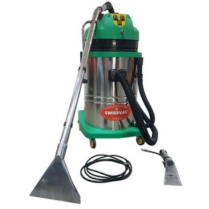 Aspirator cu injectie si extractie apa AC-602CS SWISSVAC, 2 motoare, putere 2000W, tensiune 230V, cuva inox fixa 60 litri